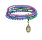 Preview: blau/grün/lila - Petit Glamour d'Afrique - Armband von Konplott